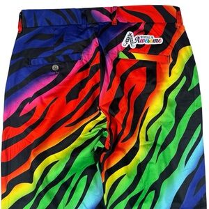 Royal and Awesome Golf Pants Wild Ones Animal Print Casual Multicolor 30x29